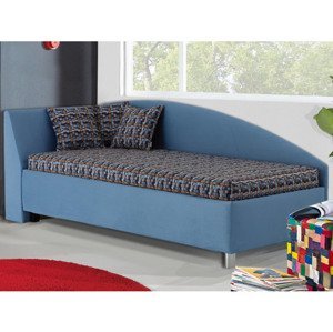 Rohová posteľ Andrew ľavá 90x200 cm, modrá%