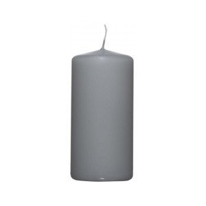 Valcová sviečka svetlo šedá, 12 cm%