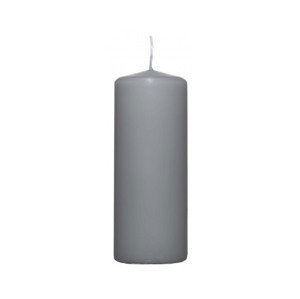 Valcová sviečka svetlo šedá, 15 cm%