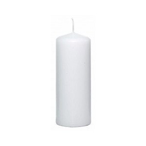 Valcová sviečka biela, 15 cm%