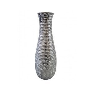 Váza Modern 30 cm, strieborná, tepaný vzhľad%