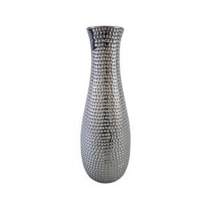 Váza Modern 36 cm, strieborná, tepaný vzhľad%