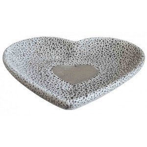 Dekoratívna miska tvar srdce 24,5 cm, cement%