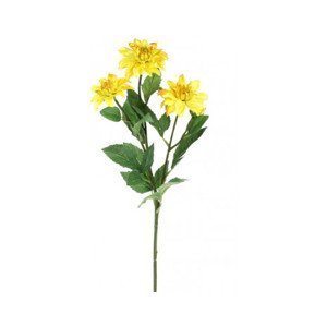 Umelá kvetina Georgína 75 cm, žltá%
