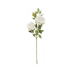 Umelá kvetina Ruža s púčikom 65 cm, biela%