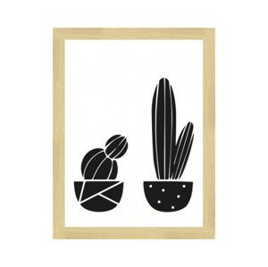 Rámovaný obraz Nordic kaktusy, 18x24 cm%