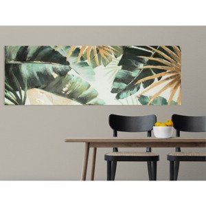 Ručne maľovaný obraz Tropické listy, 120x40 cm%