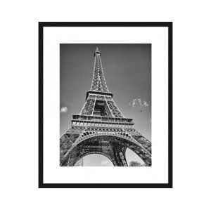 Rámovaný obraz Eiffelova veža 40x50 cm, čiernobiely%