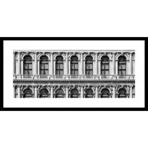 Rámovaný obraz Ca'rezzonico Palazzo 80x40 cm, čiernobiely%