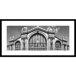Rámovaný obraz Gare du Nord 80x40 cm, čiernobiely%
