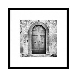 Rámovaný obraz Oblúkové dvere 50x50 cm, čiernobiely%