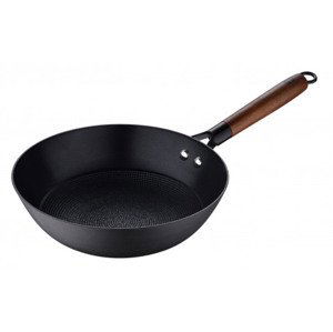 Wok panvica Odin 24 cm, železo, čierna%