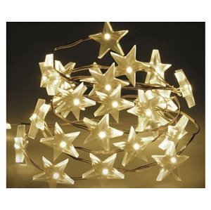 LED svetelná reťaz Vianočné hviezdičky, teplá biela%