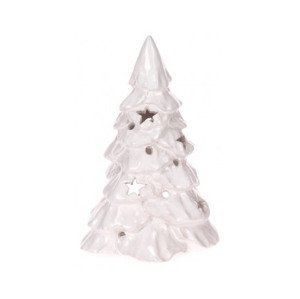 Vianočné dekorácie/svietnik Stromček 20 cm, biely%