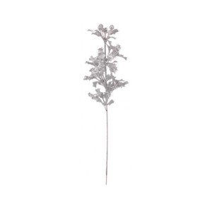Umelá kvetina Vianočné cesmína 44 cm, strieborná%