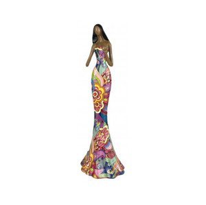 Dekoračná soška Žena vo farebných šatách, 35 cm%