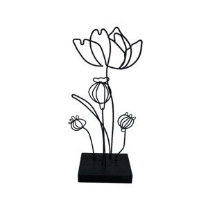 Dekorácia Kvetinová soška 29 cm, čierna%