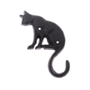 Nástenný vešiak Liatinová mačka s dlhým chvostom%