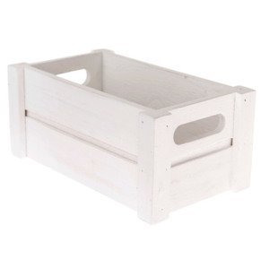 Úložný box drevený biely, 21,5x12,5x9,5 cm%