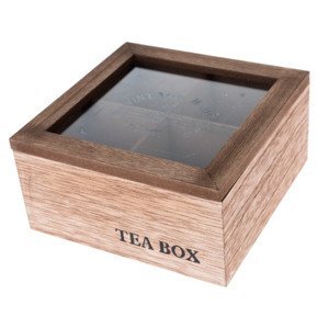 Box na čaj Vintage Home 16x8 cm, drevený%