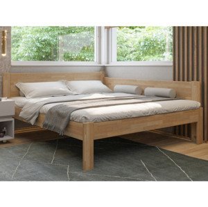 Rohová posteľ so zástenou vpravo Fava P 180x200 cm, prírodný buk%