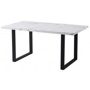 Jedálenský stôl Maurizio 160x90 cm, biely mramor%