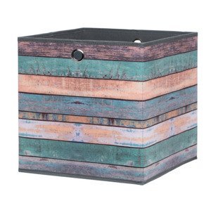 Úložný box Wood 1, motív farebných dosiek%
