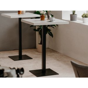 Barový stôl Quadrato 70x70 cm, biely/čierny%