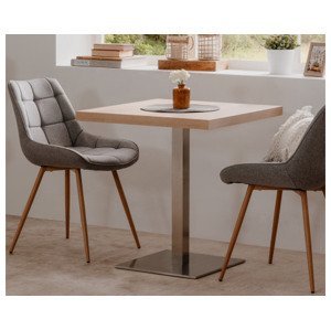 Jedálenský stôl Quadrato 70x70 cm, dub sonoma/nerez%
