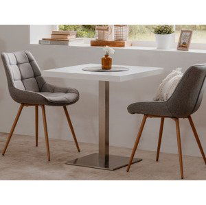 Jedálenský stôl Quadrato 70x70 cm, biely/nerez%