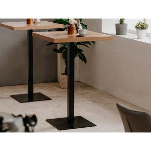 Barový stôl Quadrato 70x70 cm, dub artisan/černý%