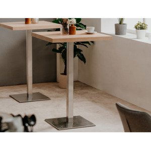 Barový stôl Quadrato 70x70 cm, dub sonoma/nerez%