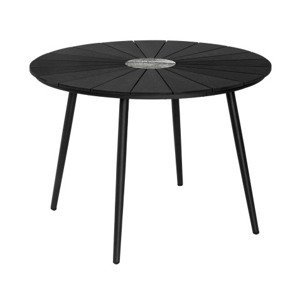 Okrúhly záhradný jedálenský stôl Parker 120 cm, čierny%
