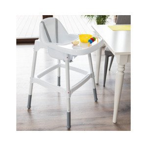 Vysoká detská stolička Dejan, biela/sivá%