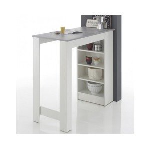 Barový stôl Mojito, biely/sivý betón%