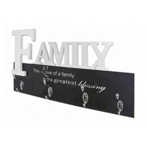 Nástenný vešiakový panel Family, biely/čierny%