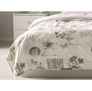Prikrývka na posteľ Fleur 220x240 cm, biely%