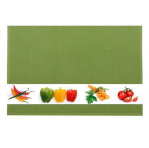 Vaflová kuchynská utierka 50x70 cm, zelenina, machovo zelená%