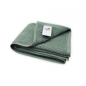 Ručník Ocean, BIO bavlna, tmavo zelený, vlnkovaný vzor, 50x100 cm%