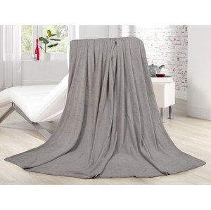 Fleecová deka Lara 220x240 cm, šedo-strieborná%