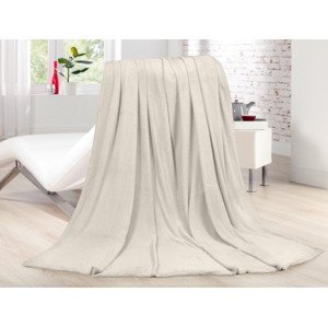Fleecová deka Lara 220x240 cm, krémová%