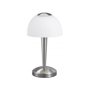 Stolová LED lampa Ventura 29 cm, matný nikel/biele sklo%