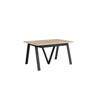 Jedálenský rozkladací stôl, dub sonoma/čierna, 140-290x90 cm, AVENY