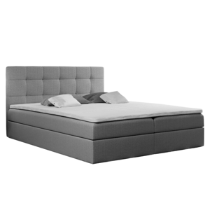 Boxspringová postel, 180x200, sivá látka, KAMILIA
