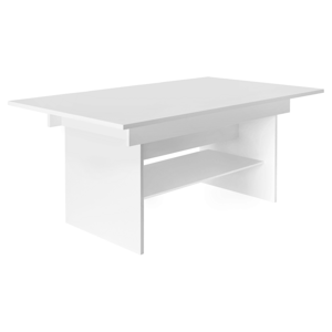 Jedálenský/konferenčný rozkladací stôl, biela, 120/160x70 cm, LAVKO