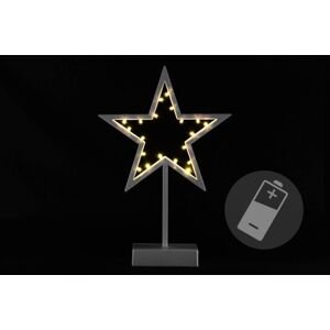 Nexos 28280 Vianočná dekorácia - svietiaca hviezda na stojane - 38 cm, 20 LED diód