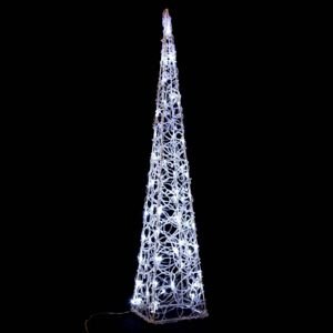 Nexos 6002 Vianočná dekorácia - akrylový kužeľ - 90 cm, studeno biely + trafo