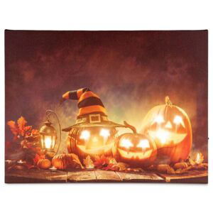 Garthen 70064 Nástenná maľba Happy Halloween - 8 LED, 30 x 40 cm