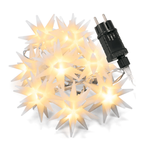 Nexos 90843 Vianočné LED hviezdy, teplá biela, transparentný kábel