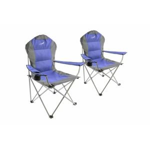Divero Deluxe 35955 Set skladacia kempingová rybárska stolička 2 kusy - modro / sivá